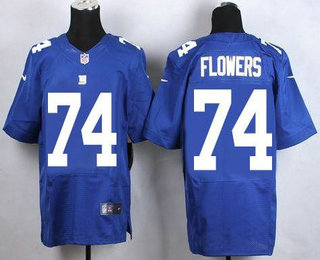 Men's New York Giants #74 Ereck Flowers Royal Blue Team Color NFL Nike Elite Jersey