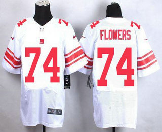 Men's New York Giants #74 Ereck Flowers White Road NFL Nike Elite Jersey