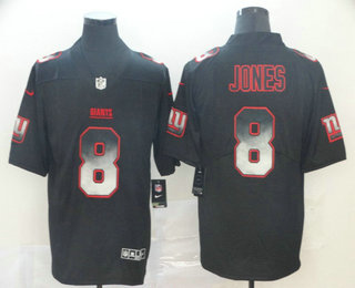 Men's New York Giants #8 Daniel Jones Black 2019 Vapor Smoke Fashion Stitched NFL Nike Limited Jersey
