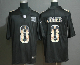 Men's New York Giants #8 Daniel Jones Black Statue Of Liberty Stitched NFL Nike Limited Jersey