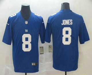 Men's New York Giants #8 Daniel Jones Blue 2019 Vapor Untouchable Stitched NFL Nike Limited Jersey
