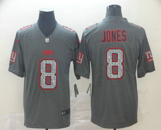 Men's New York Giants #8 Daniel Jones Gray Fashion Static 2019 Vapor Untouchable Stitched NFL Nike Limited Jersey