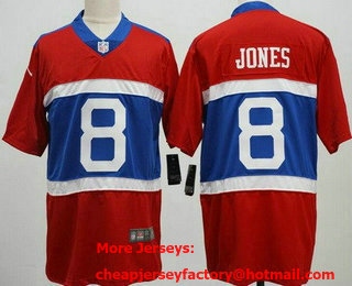 Men's New York Giants #8 Daniel Jones Limited Red Alternate Vapor Jersey