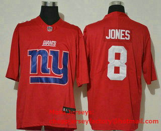 Men's New York Giants #8 Daniel Jones Red 2020 Big Logo Vapor Untouchable Stitched NFL Nike Fashion Limited Jersey