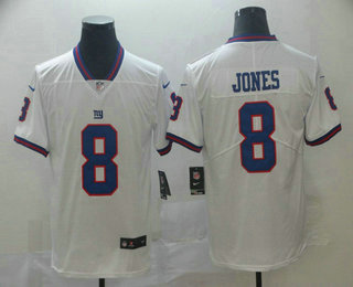 Men's New York Giants #8 Daniel Jones White 2019 Color Rush Stitched NFL Nike Limited Jersey