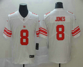 Men's New York Giants #8 Daniel Jones White 2019 Vapor Untouchable Stitched NFL Nike Limited Jersey