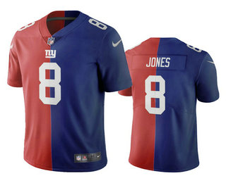 Men's New York Giants #8 Daniel Jones Red Royal Two Tone Vapor NFL Nike Limited Jersey