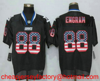 Men's New York Giants #88 Evan Engram Black USA Flag Fashion Stitched NFL Nike Elite Jersey