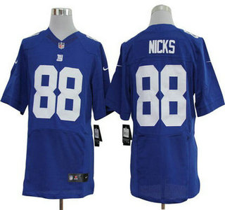 Men's New York Giants #88 Hakeem Nicks Royal Blue Team Color NFL Nike Elite Jersey