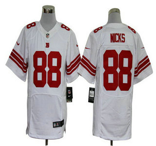 Men's New York Giants #88 Hakeem Nicks White Road NFL Nike Elite Jersey