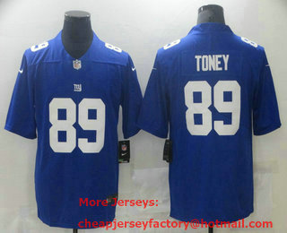 Men's New York Giants #89 Kadarius Toney Blue 2021 Vapor Untouchable Stitched NFL Nike Limited Jersey