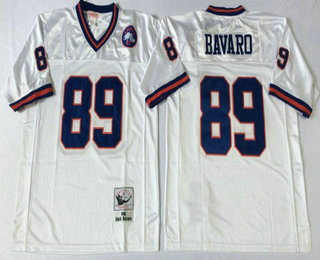 Men's New York Giants #89 Mark Bavaro White Mitchell & Ness Throwback Vintage Football Jersey
