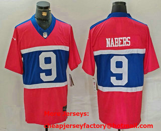 Men's New York Giants #9 Malik Nabers Century Red Alternate Vapor FUSE Limited Stitched Jersey