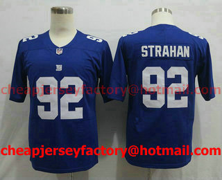 Men's New York Giants #92 Michael Strahan Blue 2017 Vapor Untouchable Stitched NFL Nike Limited Jersey