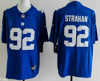 Men's New York Giants #92 Michael Strahan Limited Blue Vapor Jersey