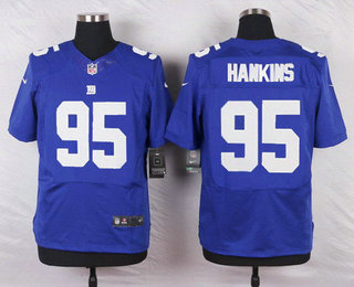 Men's New York Giants #95 Johnathan Hankins Royal Blue Team Color NFL Nike Elite Jersey