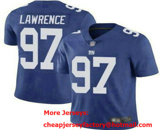 Men's New York Giants #97 Dexter Lawrence II Limited Blue Vapor Jersey