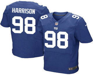 Men's New York Giants #98 Damon Harrison Royal Blue Team Color Stitched NFL Nike Elite Jersey