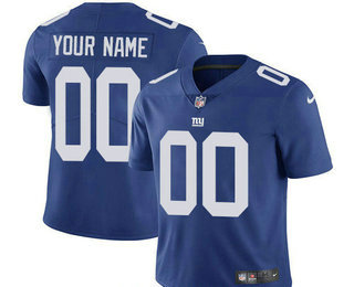 Men's New York Giants Custom Vapor Untouchable Royal Blue Team Color NFL Nike Limited Jersey