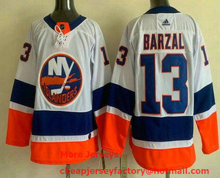 Men's New York Islanders #13 Mathew Barzal White Authentic Jersey
