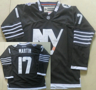 Men's New York Islanders #17 Matt Martin 2015 Reebok Black Premier Alternate Jersey
