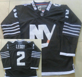 Men's New York Islanders #2 Nick Leddy 2015 Reebok Black Premier Alternate Jersey