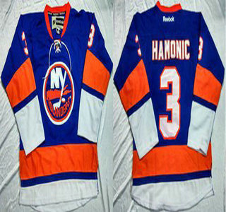 Men's New York Islanders #3 Travis Hamonic Baby Blue Home Jersey