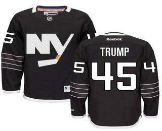 Men's New York Islanders #45th Presidential Candidate Donald Trump Black Jersey