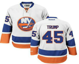 Men's New York Islanders #45th Presidential Candidate Donald Trump White Jersey