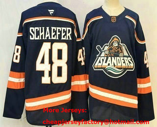 Men's New York Islanders #48 Matthew Schaefer Navy Reverse Retro Authentic Jersey