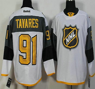 Men's New York Islanders #91 John Tavares Reebok White 2016 NHL All-Star Premier Jersey