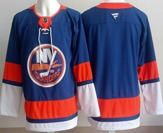 Men's New York Islanders Blank Blue Authentic Jersey