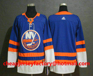 Men's New York Islanders Blank Blue Drift Fashion Adidas Stitched NHL Jersey