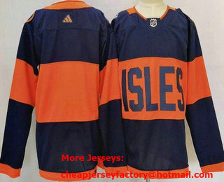 Men's New York Islanders Blank Navy 2024 NHL Stadium Series Authentic Jersey