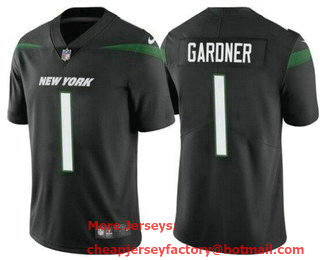 Men's New York Jets #1 Sauce Gardner Limited Black Vapor Jersey