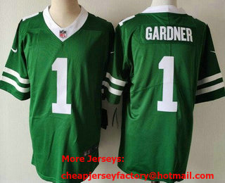 Men's New York Jets #1 Sauce Gardner Limited Green 2024 Vapor Jersey