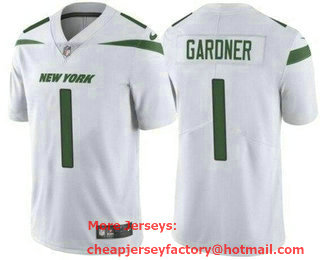Men's New York Jets #1 Sauce Gardner Limited White Vapor Jersey