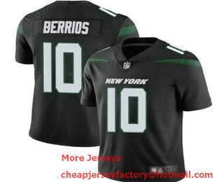Men's New York Jets #10 Braxton Berrios Limited Black Vapor Jersey