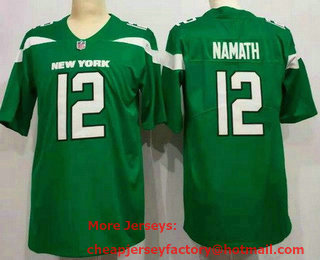 Men's New York Jets #12 Joe Namath Limited Green Vapor Jersey