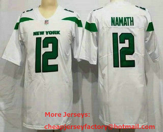 Men's New York Jets #12 Joe Namath Limited White Vapor Jersey