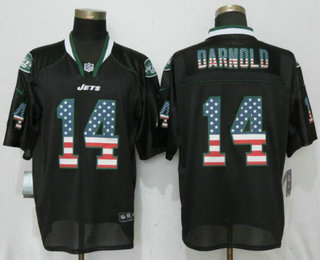 Men's New York Jets #14 Sam Darnold Black USA Flag Fashion Stitched NFL Nike Elite Jersey