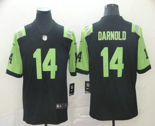 Men's New York Jets #14 Sam Darnold Black With Green 2019 City Edition Vapor Stitched NFL Nike Limited Jersey