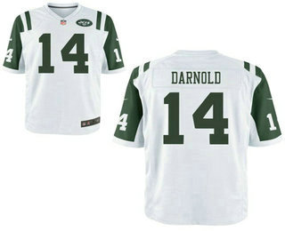 Men's New York Jets #14 Sam Darnold White Road Stitched NFL Nike Elite Jersey