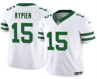 Men's New York Jets #15 Brett Rypien 2023 FUSE White Throwback Vapor Limited Stitched Jersey