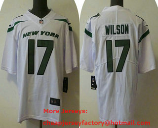 Men's New York Jets #17 Garrett Wilson 2022 White Vapor Untouchable Limited Stitched Jersey