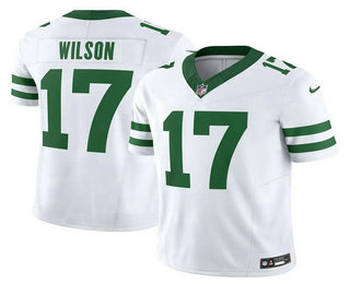 Men's New York Jets #17 Garrett Wilson White Limited Stitched Throwback Jersey