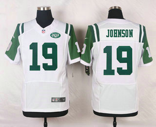 Men's New York Jets #19 Keyshawn Johnson White Road NFL Nike Elite Jersey