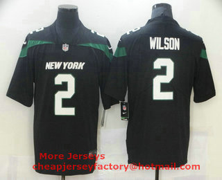 Men's New York Jets #2 Zach Wilson Black 2021 Vapor Untouchable Stitched NFL Nike Limited Jersey