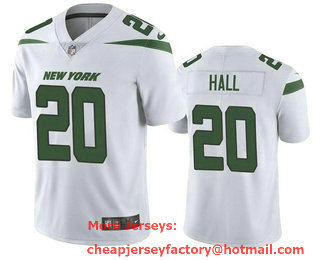 Men's New York Jets #20 Breece Hall 2022 White Vapor Untouchable Limited Stitched Jersey