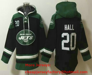 Men's New York Jets #20 Breece Hall Black Ageless Must Have Lace Up Pullover Hoodie